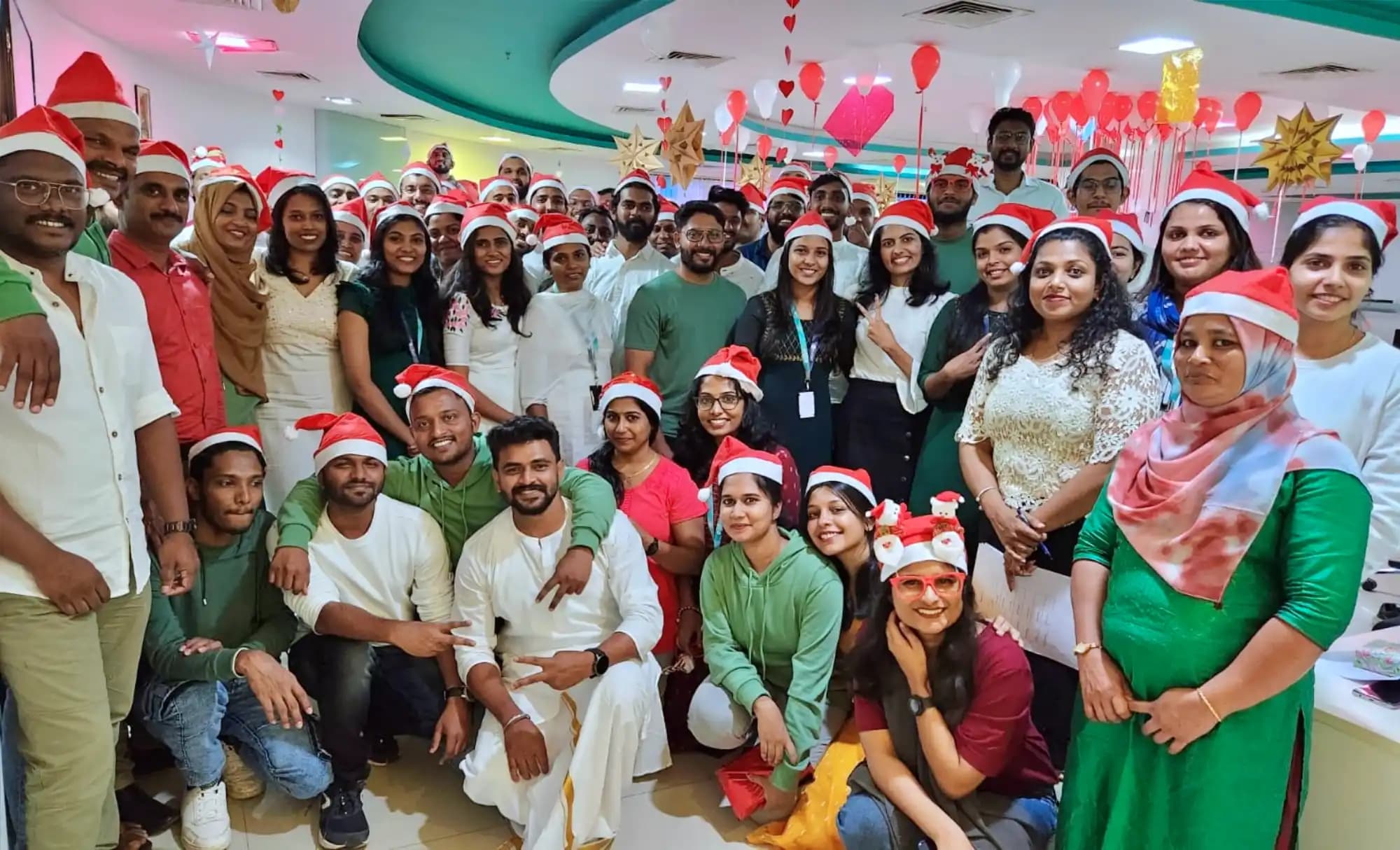 Gathered together, spreading Christmas joy